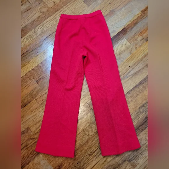 Vintage 1960s Sebastian Red Belted Jacket and Pant Suit With Gold Buttons Set - Picture 16 of 16